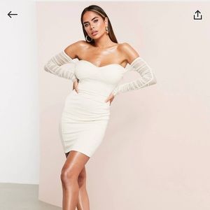 ASOS LUXE mini off the shoulder dress